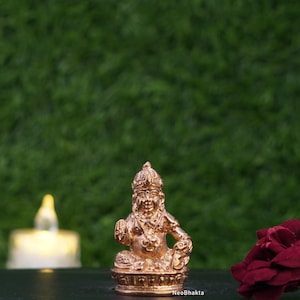 Kubera Idol | Lord of Wealth | 5cm Handmade Panchaloga Bronze Seated Statue | Hindu God Murti for Pooja, Prosperity & Spiritual Decor