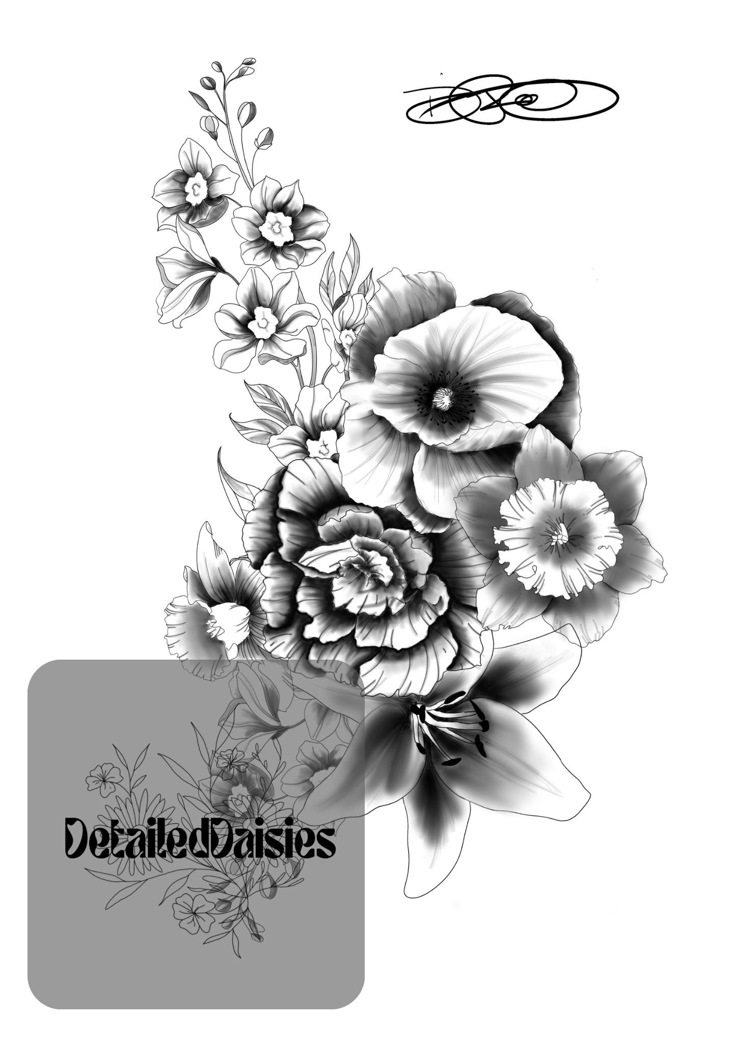 Floral Tattoo Artwork