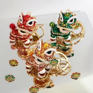 Chinese Lion Dance Keychains Attracts Wealth, Prosperity, Good Fortune, Luck