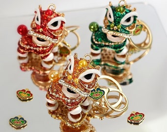 Chinese Lion Dance Keychains Attracts Wealth, Prosperity, Good Fortune, Luck