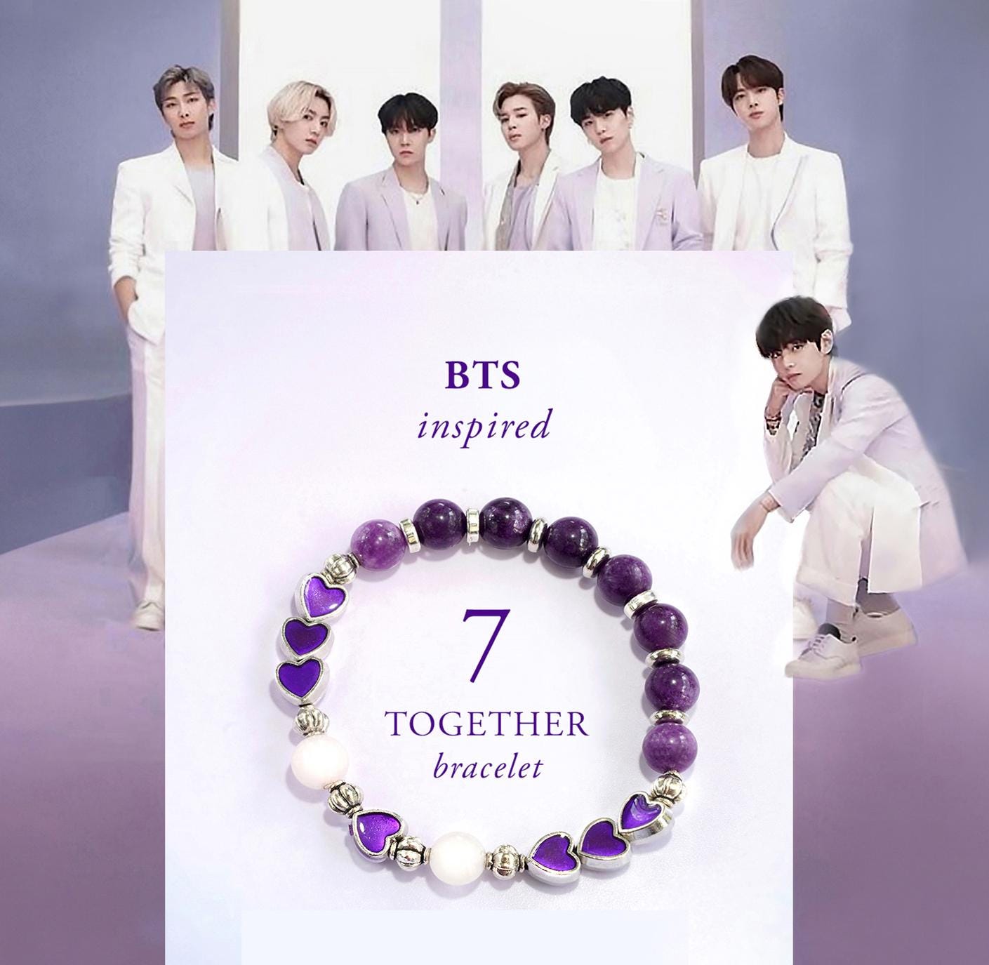 BTS 7 Together Hearts Bracelet, Army Gift - Etsy