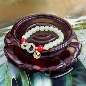 Lucky Fu Charm Bracelet,   Chinese Eternity Circle, Good Fortune