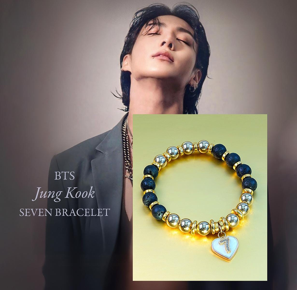 BTS JUNGKOOK Golden - Seven Bracelet, Exclusive Design, - Etsy
