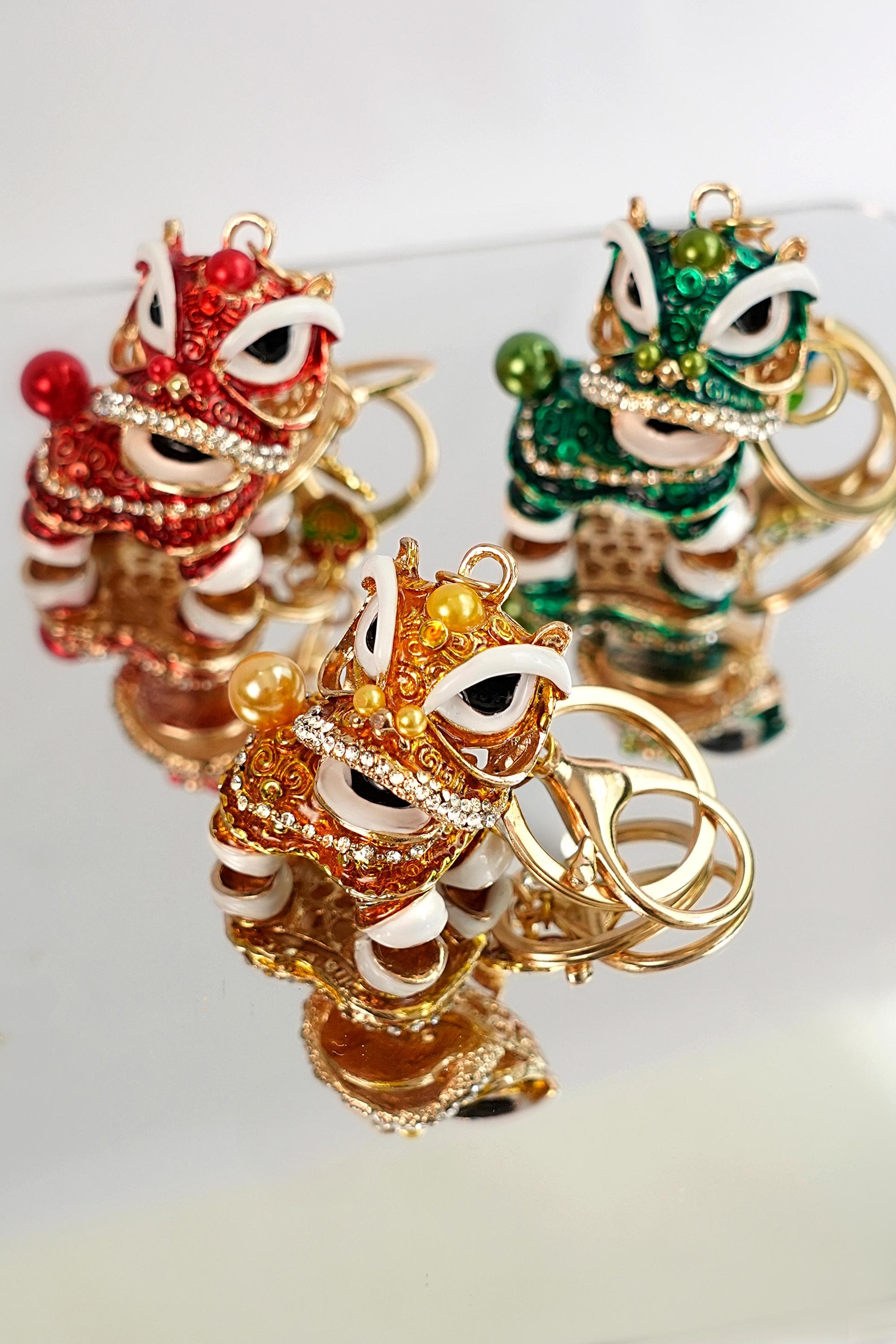 Chinese Lion Dance Keychain - Etsy