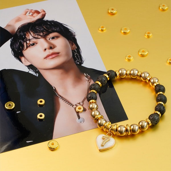 BTS Jungkook Golden - Bracelet Seven, fait main, design exclusif,