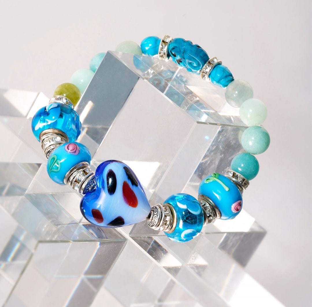 Blue - Handcrafted Glass Stone Bracelet 07