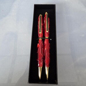 Juego de pluma y lápiz hechos a mano, pluma estilográfica única y elegante, lujosa y única. Graduación.