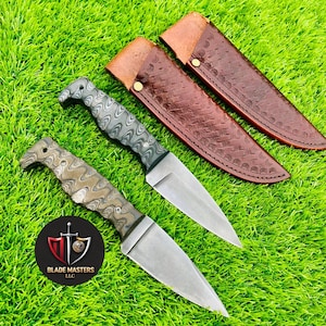 Customized Handmade High Carbon Steel Hunting & Skinner knife with leather sheath | Anniversary, Birthday Gift for Him | For Christmas gift