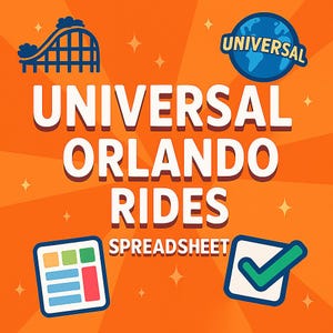 Foglio di calcolo delle giostre di Universal Orlando