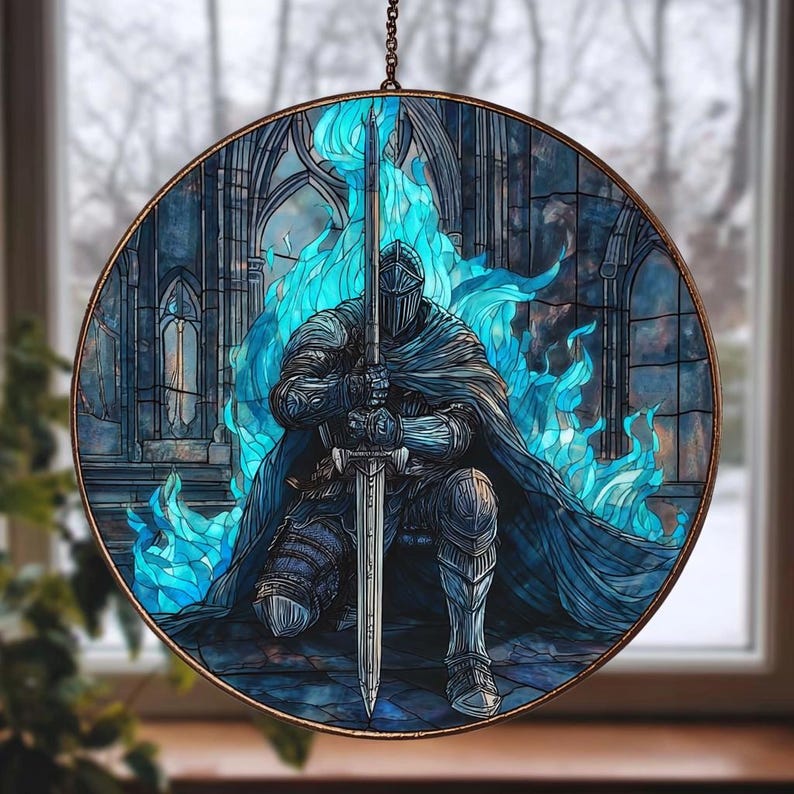 Artorias the Abysswalker Stained Glass Suncatcher, Elden Ring Fantasy ...