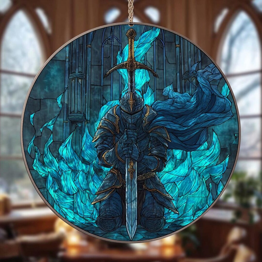Artorias the Abysswalker Stained Glass Suncatcher, Elden Ring Fantasy ...