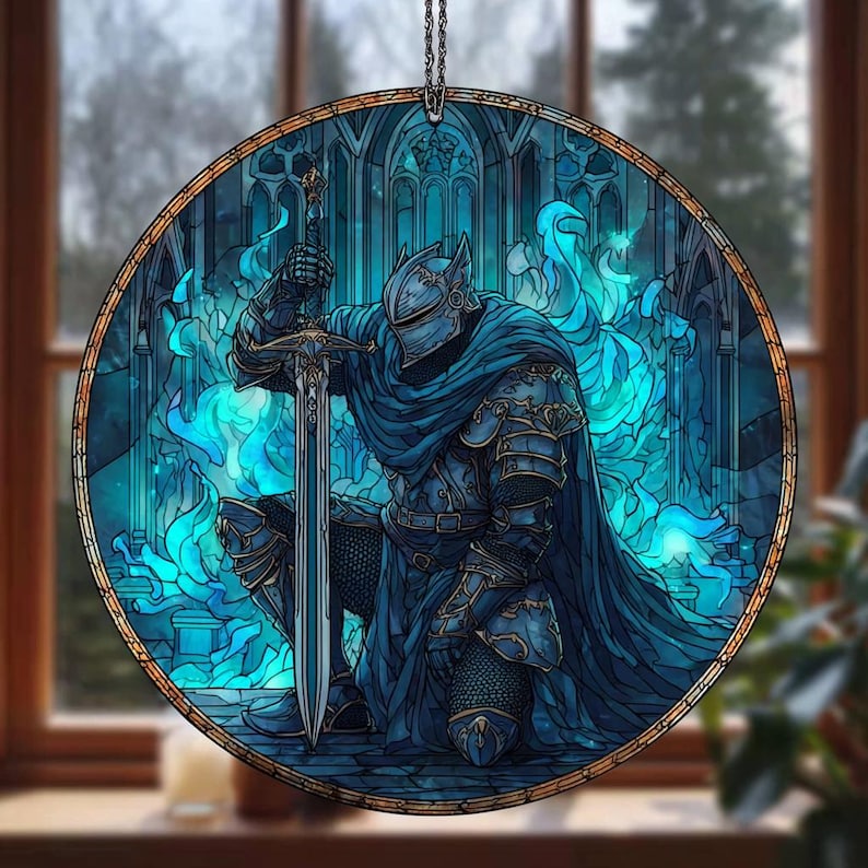 Artorias the Abysswalker Stained Glass Suncatcher, Elden Ring Fantasy ...