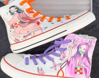 Hand-painted Canvas Shoes High Top Original Design Unique for Girls | Free Post