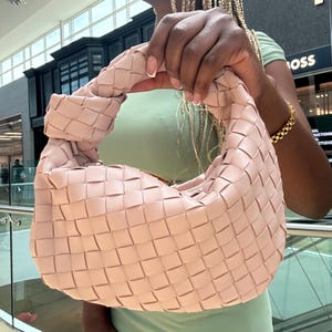 Petit sac à main, sac de soirée pour femme, sac en cuir végétalien, sac avec noeud tissé, sac de boulettes pour femme, sac hobo en cuir, cadeau parfait pour elle