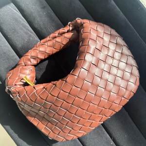 Petit sac tissé avec noeud pour femme, petite pochette entrelacée pour boulettes, sac hobo en cuir, pochette tissée, cadeau pour elle, sac à main de luxe minimaliste