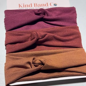 Set of Three Twist Headband , Multicolor, Soft Stretch Organic Cotton Tencel