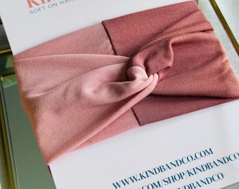 Fascia per capelli intrecciata, multicolore, in morbido cotone organico elasticizzato Tencel