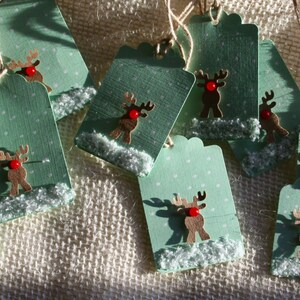 Small Rudolph the Red Nosed Reindeer Mint Green Christmas Holiday Gift ...