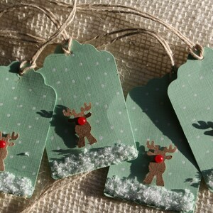 Large Rudolph the Red Nosed Reindeer Mint Green Christmas Holiday Gift ...