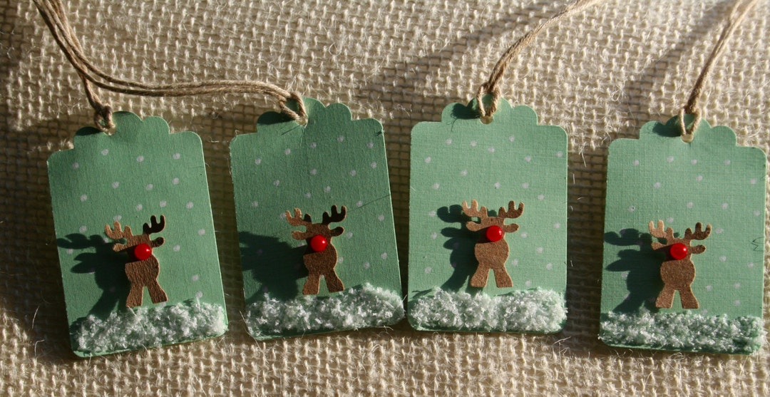 Medium Rudolph the Red Nosed Reindeer Mint Green Christmas Holiday Gift ...