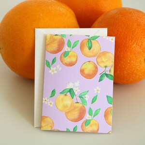 Mini jeu de cartes pliées Clémentine aquarelle | Etiquettes pour cadeau illustrées de fruits orange botaniques, note de boîte à lunch, bas de Noël