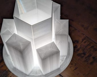 Lámpara LED geométrica moderna / Luz arquitectónica / Lámpara de escritorio minimalista / Luz nocturna ambiental / Hecha en EE. UU.