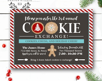 Cookie Exchange Christmas Party Invitation - Cookie Swap Party Invites