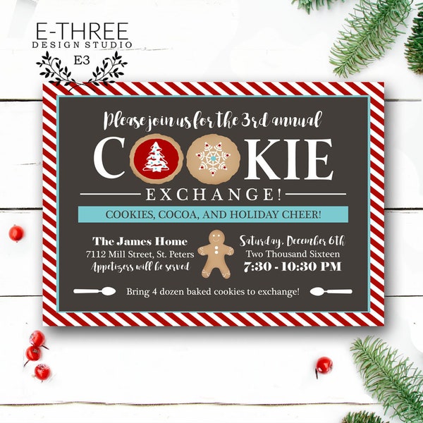 Cookie Exchange Christmas Party Invitation - Cookie Swap Party Invites