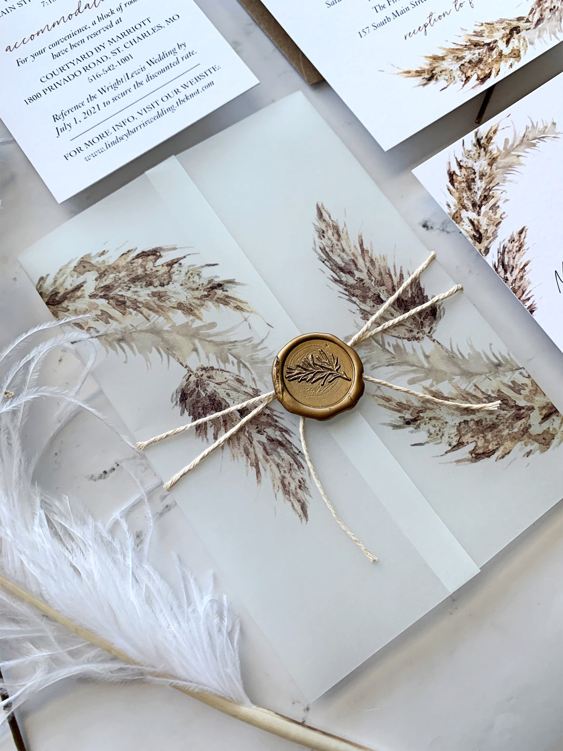 Pampas Grass Vellum Wrap and Wax Seal Add on for Ella Etsy