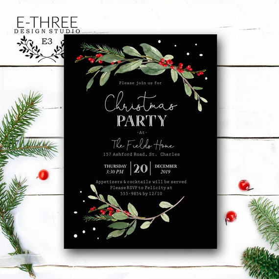 Office Christmas Party Invitations