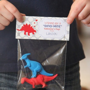 Valentines imprimables - dinosaure Valentine garçon traiter sac Toppers - étiquettes Saint Valentin du garçon