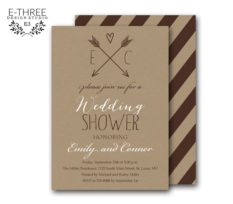 Couples Wedding Shower Invitation Rustic Shower Invitations Etsy