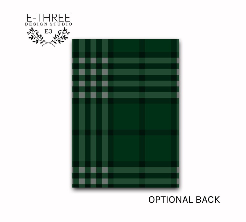 May include: A green and white plaid pattern, suitable for use as a background for a digital invitation or card.