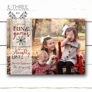 Naughty or Nice Funny Christmas Card - Fun and Games - Photo
