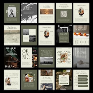 Holistic Wellness Template Health Coaching Social Media Educational Coach Idea Nutrition Instagram Mindful Posts Self Care Spiritual Canva