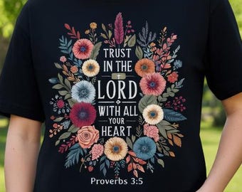 Camiseta "Confía en el Señor", camiseta religiosa, regalo cristiano para ella, ropa para la iglesia católica mariana, camiseta vintage con estampado de Jesús.