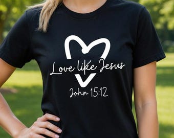 Camiseta "Querida persona detrás de mí", Camiseta "Ama como Jesús", Regalo con versículo bíblico en la parte delantera y trasera, Camiseta gráfica cristiana inspiradora "Tú importas, digno/a"