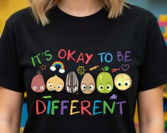 Camiseta "Está bien ser diferente", camiseta de concienciación sobre el autismo, suéter para profesores sobre autismo, sudadera con estampado "The Good Egg", camiseta "Positive Comfort Colors"