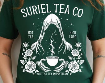 Suriel Tea Co Shirt, A Court of Thorns and Roses T-Shirt, Fantasy Reader Bookish Gift, ACOTAR Velaris Aesthetic Book Lover Graphic Tee
