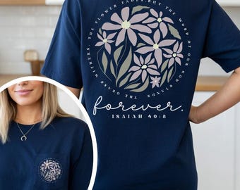 Camiseta cristiana bohemia para mujer, camiseta retro con versículo bíblico, ropa vintage con estampado floral y motivos de Jesús, regalo de ropa con estética de las Escrituras