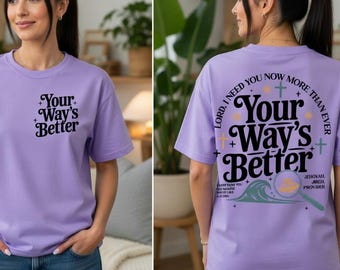 Camiseta "Tu camino es mejor", camiseta con versículo bíblico cristiano Proverbios 16:9, camiseta gráfica para amantes de Jesús, camiseta de adoración juvenil, regalo religioso