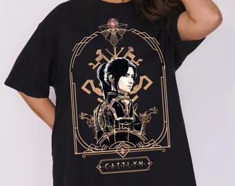 Limited Caitlyn Kiramman Shirt, Vintage Arcane Unisex Bootleg Tee, Anime Tee, Gamer Hoodie, LOL Sweatshirt, Arcane Merch Gift For Man Women