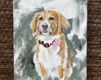 Custom pet portraits, hand painted pet portrait from picture from photo, acrylic painting on canvas board, dog painting, dog portraits