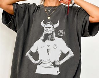 Vintage 90s Erling Haaland Shirt, Norway Soccer Comfort Colors T Shirt