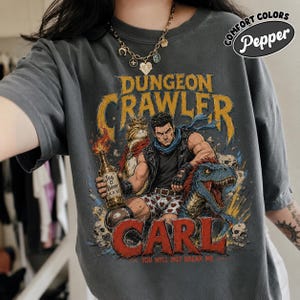 Comfort Colors Dungeon Crawler Carl Shirt, Princess Donut And Mongo Graphic Tee, DCC LitRPG Fantasy Novel Book Lover Gamer Fan Inspired Gift