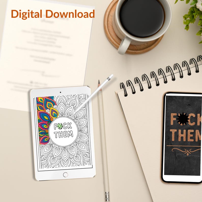F*ck Them Mini Pack – Printable Coloring Page + iPhone Wallpaper ...