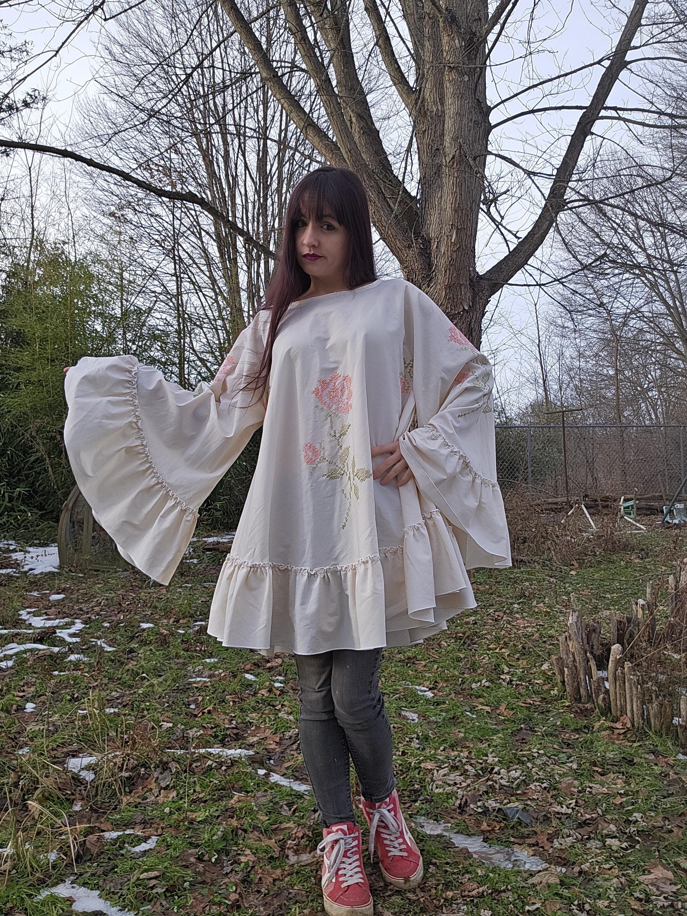 lace dress y2k Fairycore Grunge Mini Lace Dress y2k Retro Flare Sleeves Skinny Wrap B –  voguable