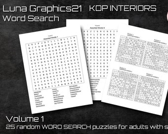 Adults Word Search KDP Interiors Vol 1 Commercial Use