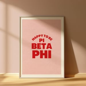 Custom Sorority Digital Print | “Happy to Be” Printable Wall Art | Sorority Big Little Gift | Greek Life Poster | Digital Download