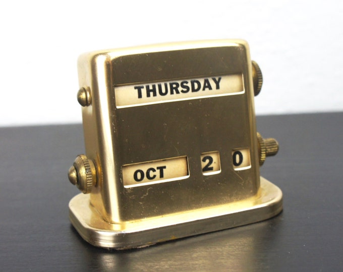 Vintage Park Sherman Co. Perpetual Desk Calendar Gold Tone Etsy
